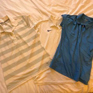 Lot of Golf Polos, Nike (1) and Adidas (1) golf polos.  Size Medium.  Never worn